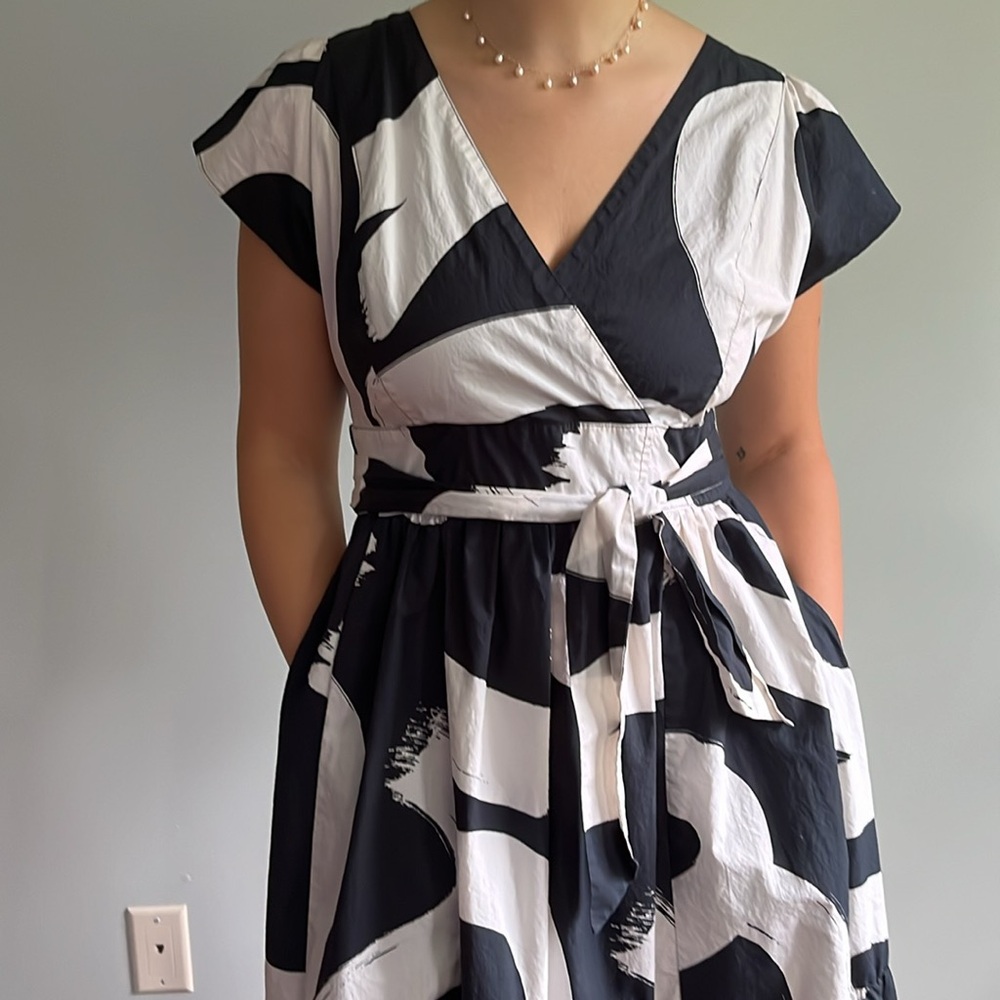 Anthropology Maeve Black and White Midi Dress - Picture 4 of 12